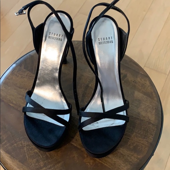 Stuart Weitzman black silk high heels! - Picture 1 of 5